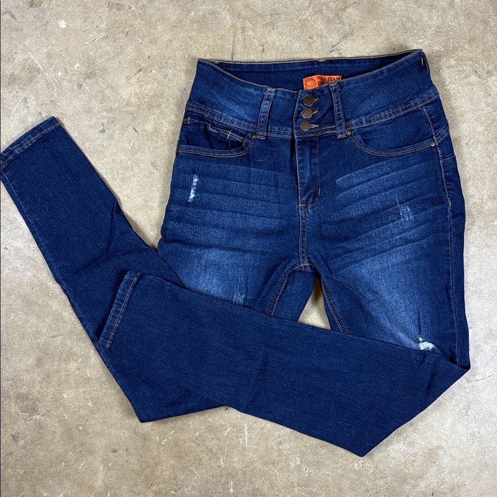 Wax Jean Women's BUTT, I Love You! High Rise Dark Blue Jeans | Size 5